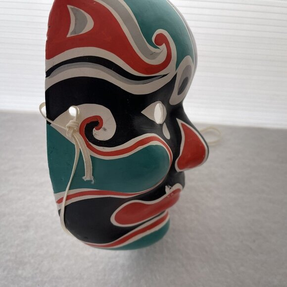 Masquerade Paper Mache Mask Hand Painted Peking Beijing Opera Green Red Chinese - Picture 11 of 14